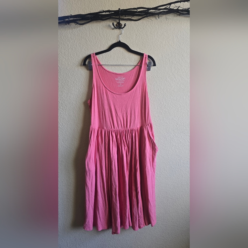 🌙 2/$25 🌙 Torrid Super Soft Knits - Pink Sleeveless Dress - tee dress - size 0